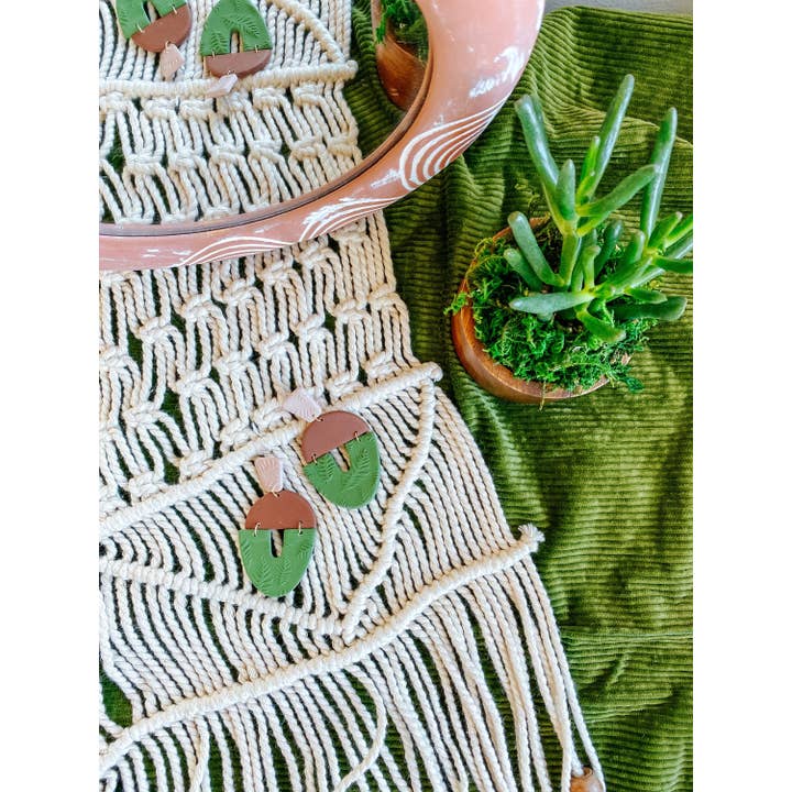 Lauren Likes Art - Wholesale Dangle Earrings - Boho Polymer Clay Statement Earrings in Earth Tones5