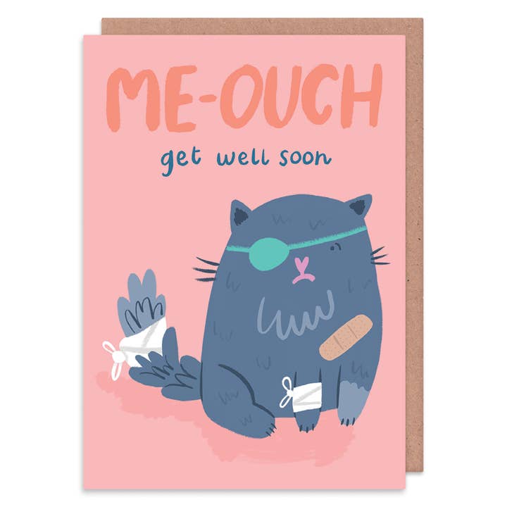 Meouch Greeting Card for wholesale by Whale & Bird