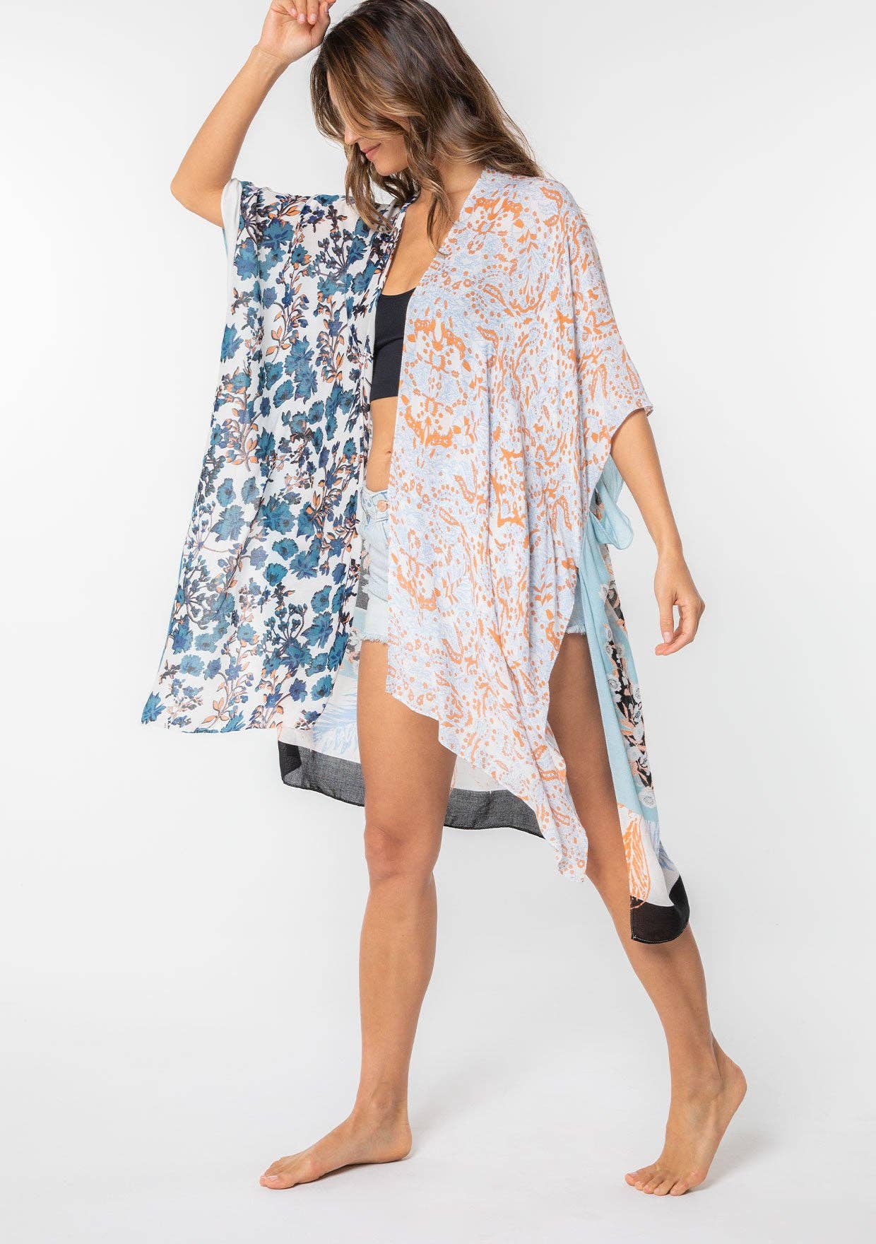 Lovestitch - Wholesale Kimono - Women's - Floral Multi Bohemian Open Front Kimono16