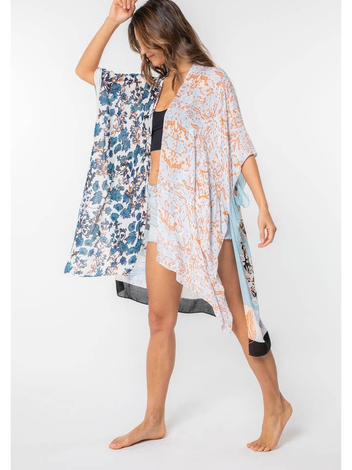 Lovestitch - Wholesale Kimono - Women's - Floral Multi Bohemian Open Front Kimono16