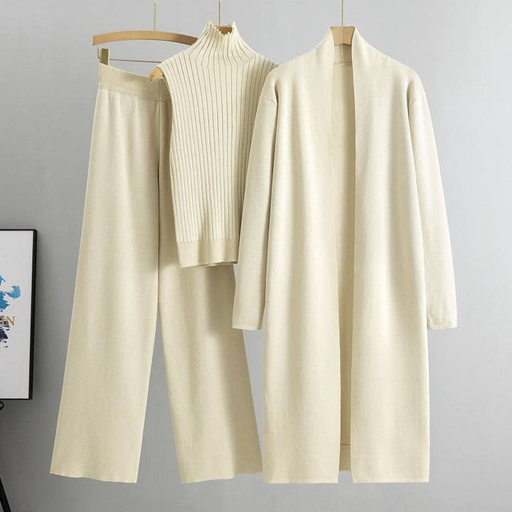 UZ Wholesale Store - Wholesale Top & Pant Set (NOT Loungewear) - Women's - Knitted Vest, Cardigan, And Pants Set