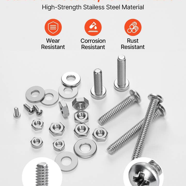 Naomi's Happy Place Shop - Wholesale Craft Tool - 1110 Pcs Bolts Nuts Assortment Kit Imperial Stainless Steel for Furniture2