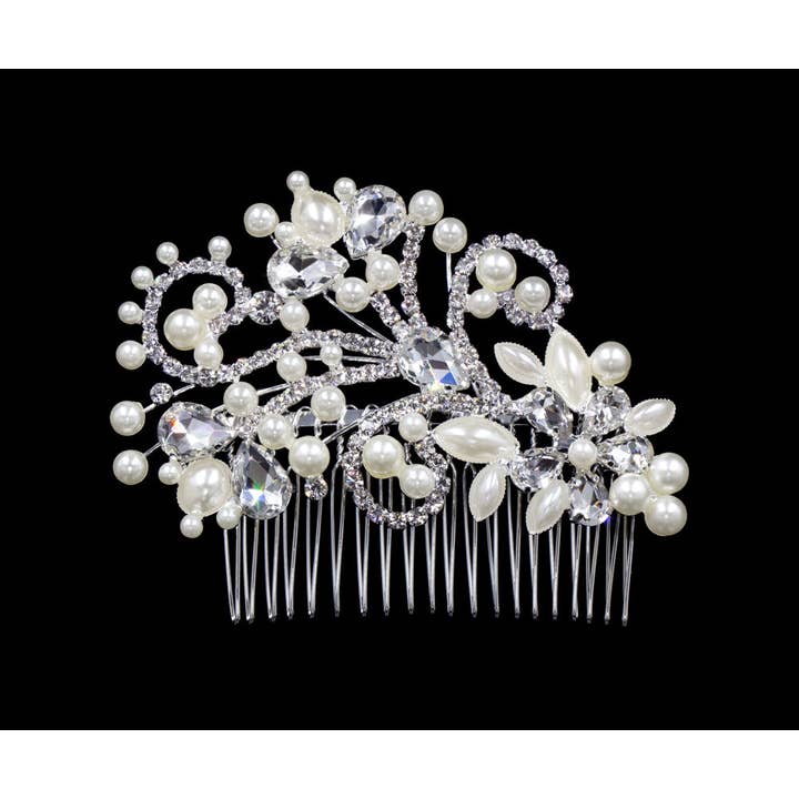 #16558 - Pettine per capelli laterale con pettine floreale per la vendita all'ingrosso da parte di Bridal Store Jewelry