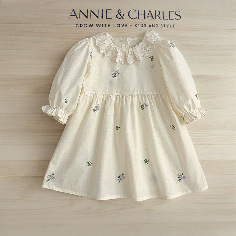 Annie & Charles – wholesale Dress – Baby – Annie&Charles® Baby Bloomer/dress with collar SPRING FLOWERS21