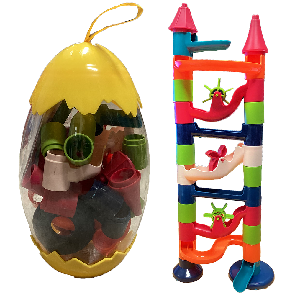 Texas Toy Distribution - Wholesale Toy Set - Kids - Marble Run 25pc Pipeline Toy Set in Bottle Packaging0