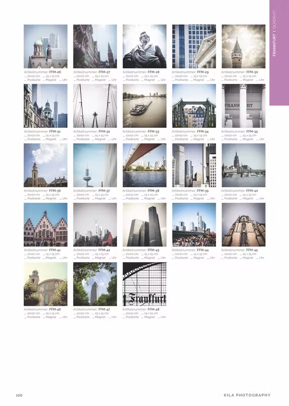 Kila-Photography - Deine Stadt auf Holz - Vente Affiche d'art - carré photo 15x15cm - Francfort sur bois5