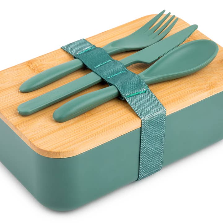 33.8oz Bento Box w/ Utensils - Pine for wholesale by Core Home