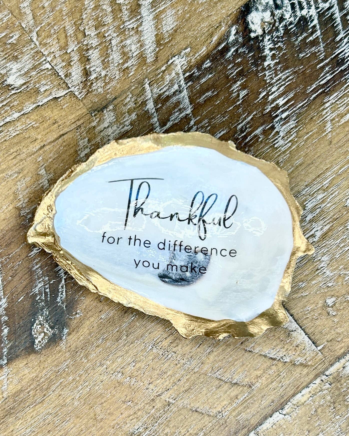 Coast and Cork - Wholesale Jewelry Dish - Thankful for the Difference You Make - Oyster Trinket Dish1