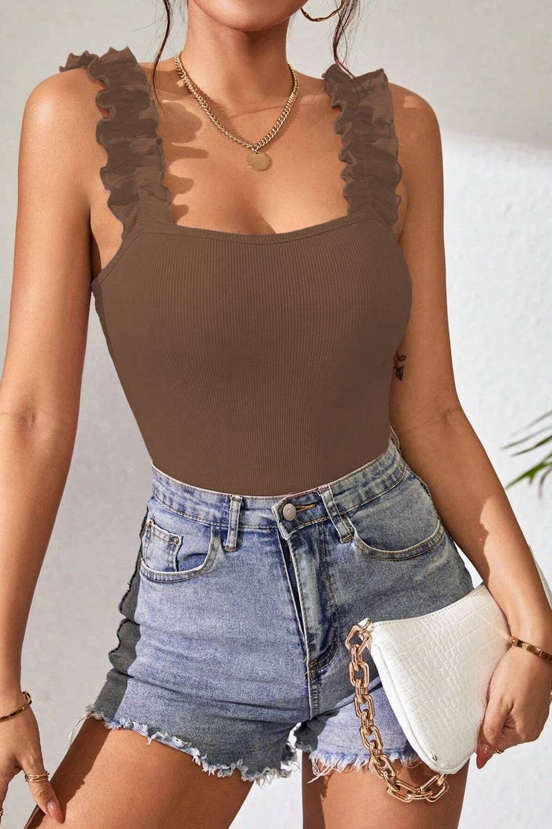 NINEXIS - Wholesale Bodysuit - Women's - CWTHT0147_SOLID COLOR KNIT CAMISOLE SLEEVELESS BODYSUIT12