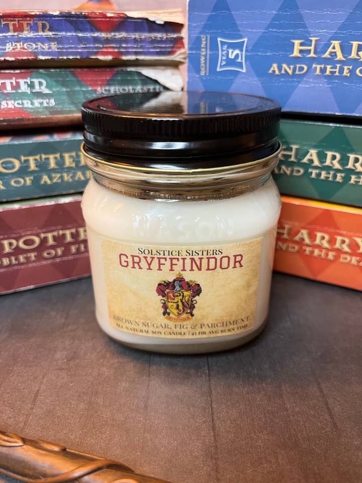 Gryffindor Glitter Candle for wholesale by Solstice Sisters