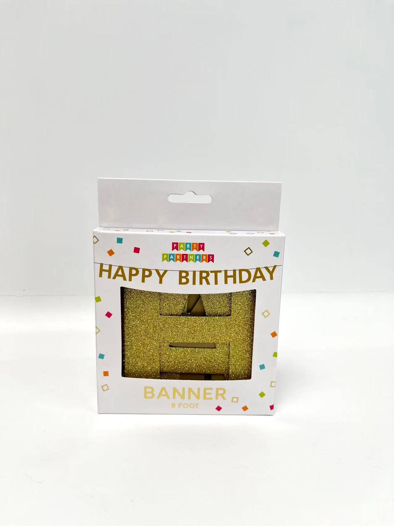 Party Partners - Wholesale Party Sign/Banner - Gold Happy Birthday Banner1