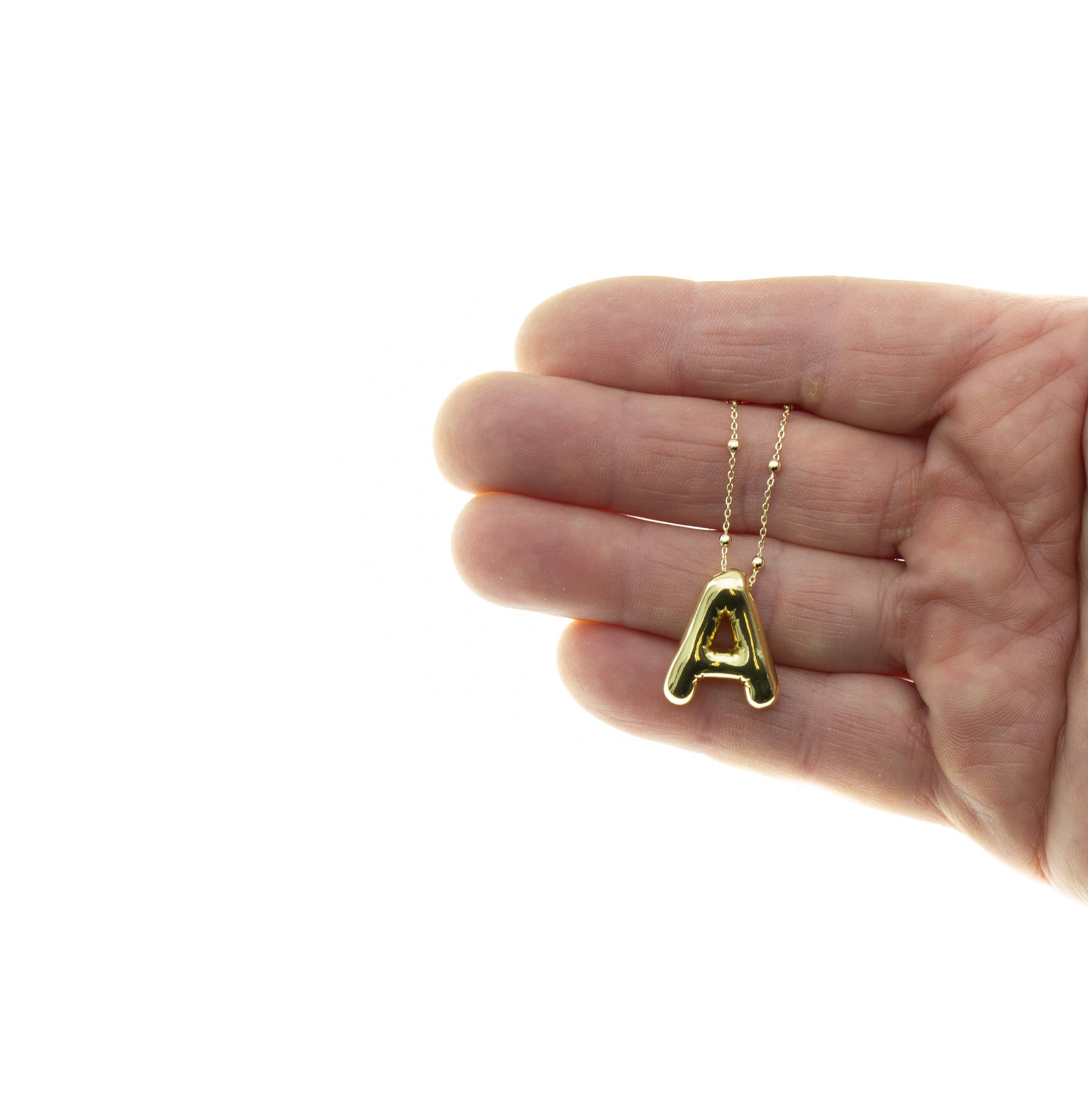 Jewel Pledge - Wholesale Individual Charm/Pendant - Gold or Silver Alphabet Balloon Bubble Charms CPG416
4