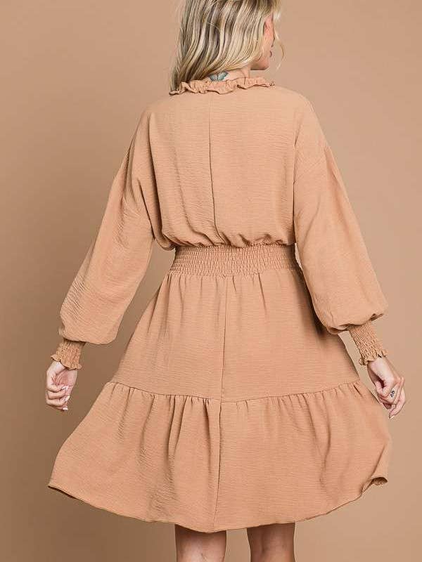 Culture Code - Wholesale Dress - Women's - CWD1867L - SURPLICE RUFFLE TRIM TIERED DOWN DRESS