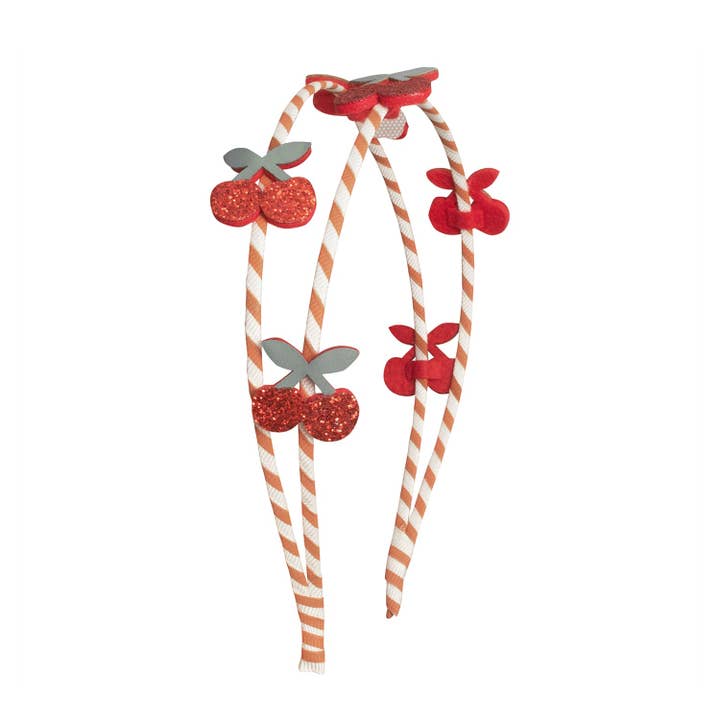 Rockahula Kids - Wholesale Fashion Headband - Kids - Stripy Cherry Double Headband