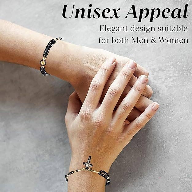 Catholica Shop - Wholesale Prayer Beads Bracelet - St Benedict Black Wood Rosary Bracelet – 4mm Beads6