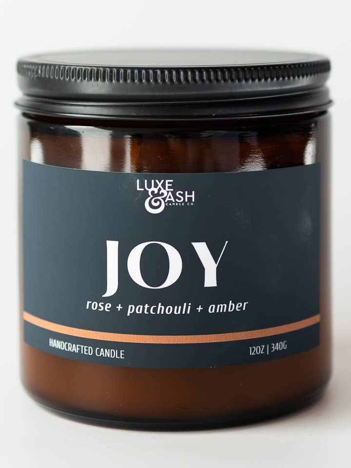 JOY - 12oz Candle for wholesale by Luxe & Ash Candle Co.