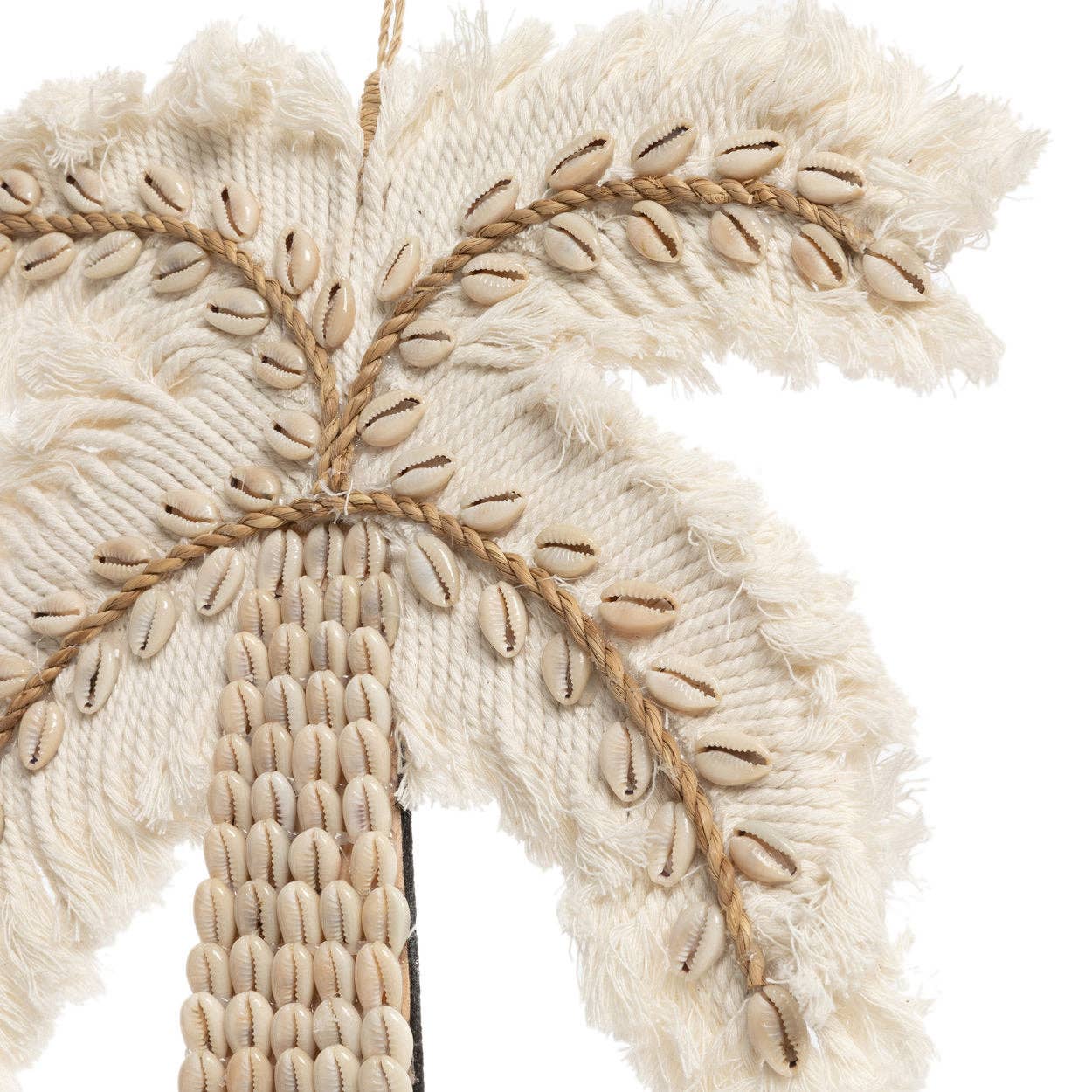 Bazar Bizar Living - Wholesale Decorative Tassel/Wall Drop - The Cotton Shell Palm Tree - White Natural3