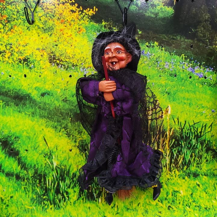 Marketplace24 - Wholesale Decorative Figurine - Kitchen Witch Doll Greta purple2