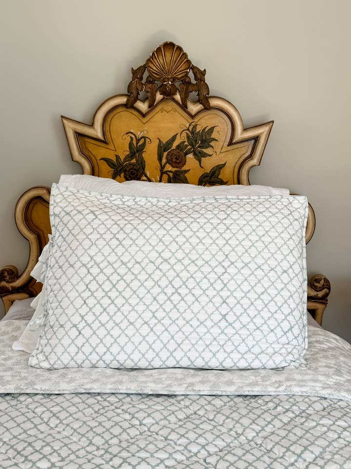 Sham - Gris Lattice de Agosto para venta al por mayor de August Table