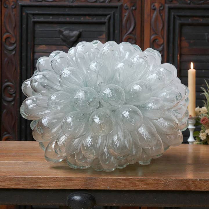 Handmade Recycled glass ceiling or table grape shape lamp for wholesale by Aramica
