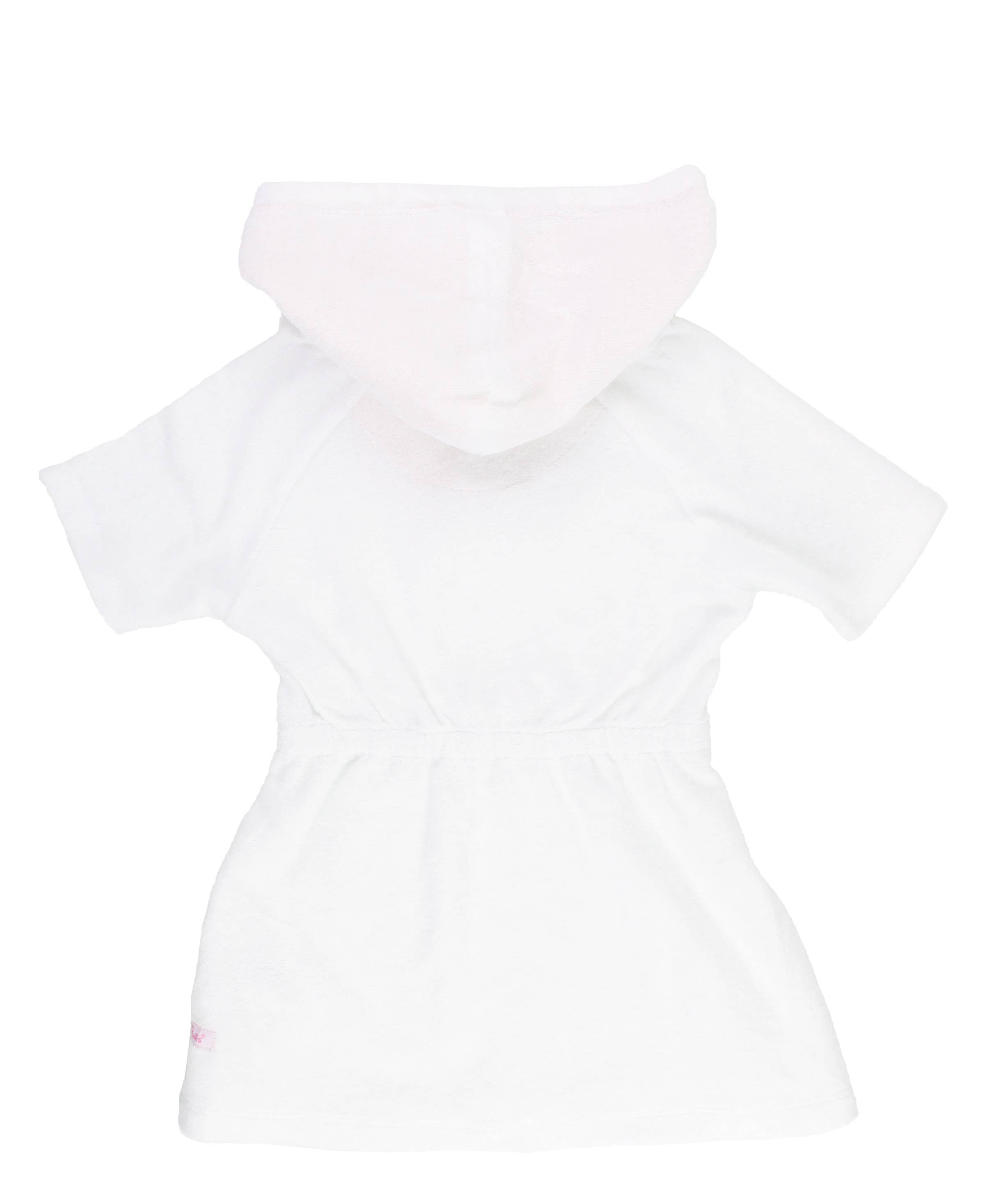 RuffleButts + RuggedButts - Wholesale Swim Cover Up - Kids - Girls White Terry Cover-Up1