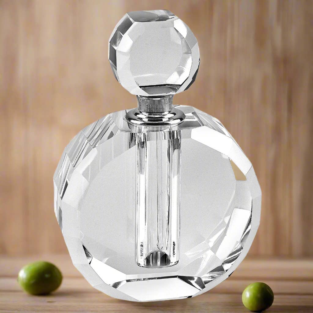 Badash - Wholesale Perfume/Eau de Toilette - Zoe Round Crystal Perfume Bottle H4"0