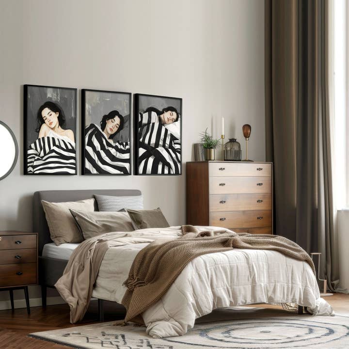 Large Wall Art Bedroom | Set of 3 Bohemian Wall art Prints for wholesale by About Wall Art