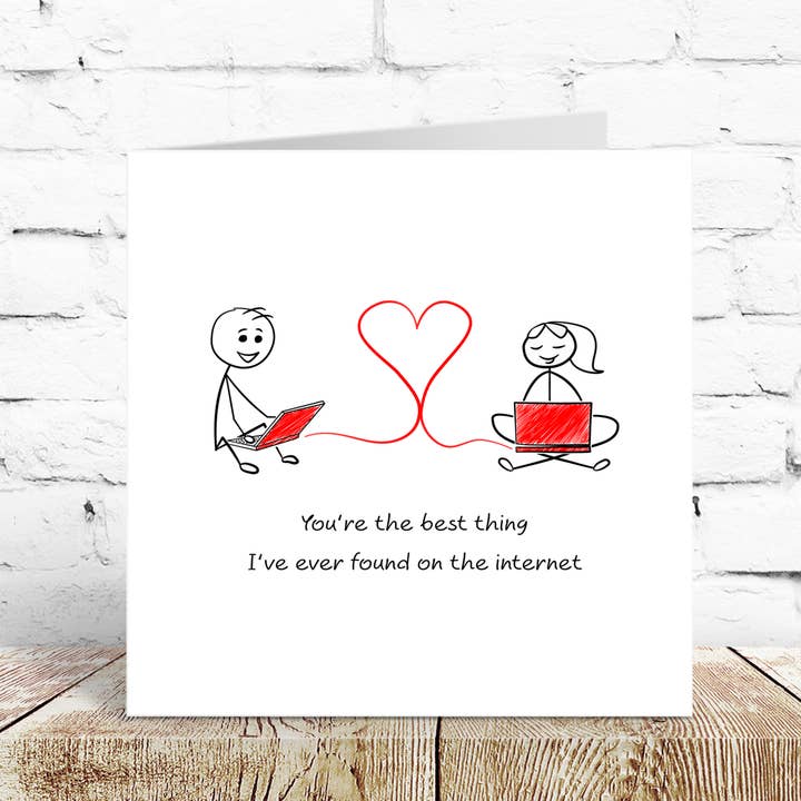 Swizzoo Cards - Vendita all'ingrosso Biglietti per San Valentino - Biglietto di appuntamenti online Met Internet Date, anniversario di San Valentino, compleanno, Tinder Bumble, eHarmony Love1