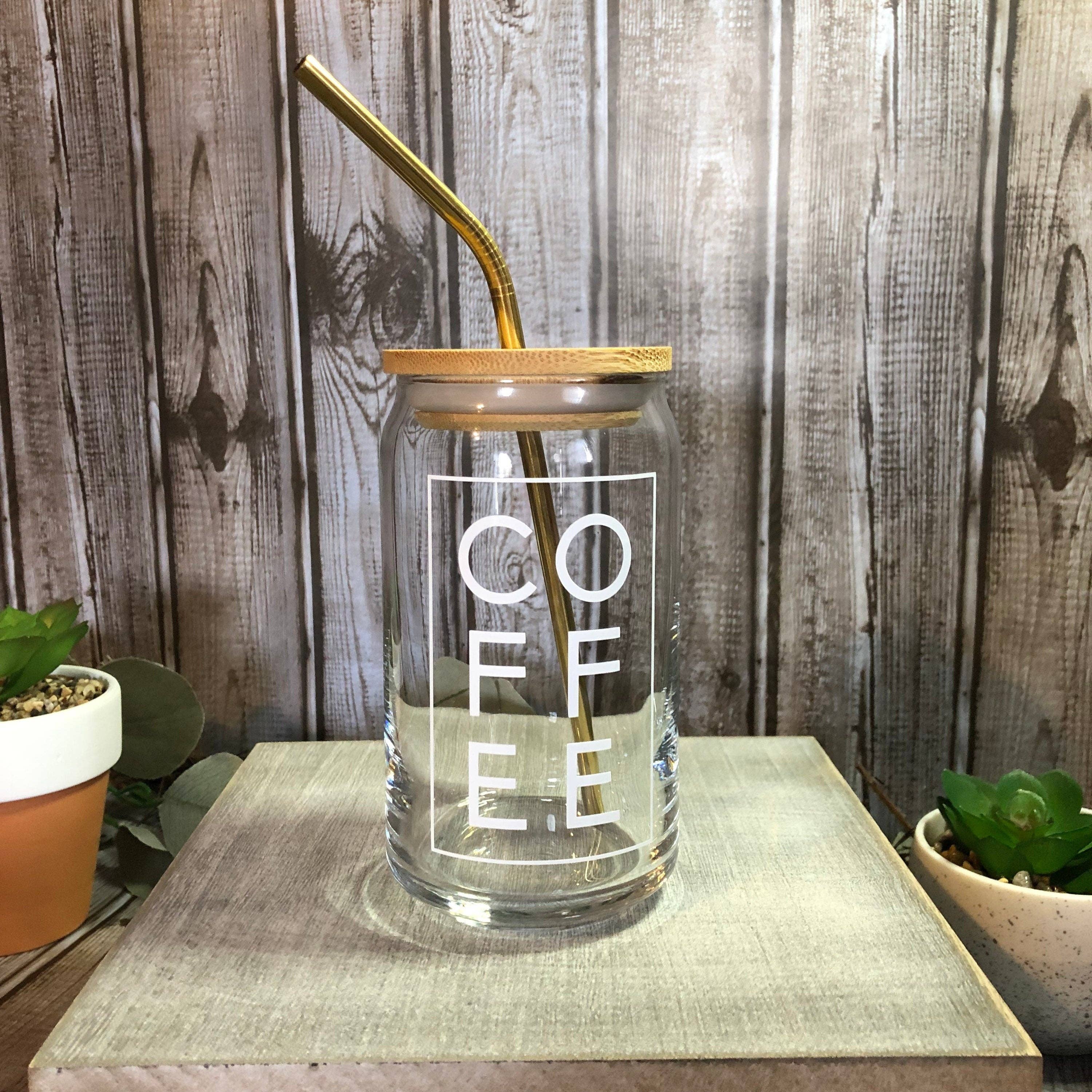 Sublimation Glass Cups with Bamboo Lid and Straw,16oz Gradient Color Can  Glasses with Lid and Straw,Cute Glass Cup with Bamboo Lid and Straw,Iced