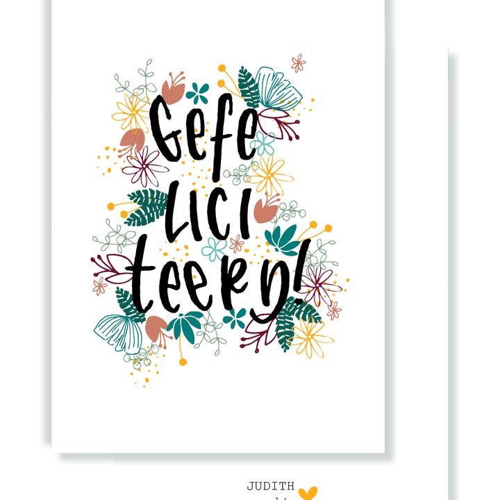 Cartão - Parabéns pela lata de regar por atacado de JUDITH maakt