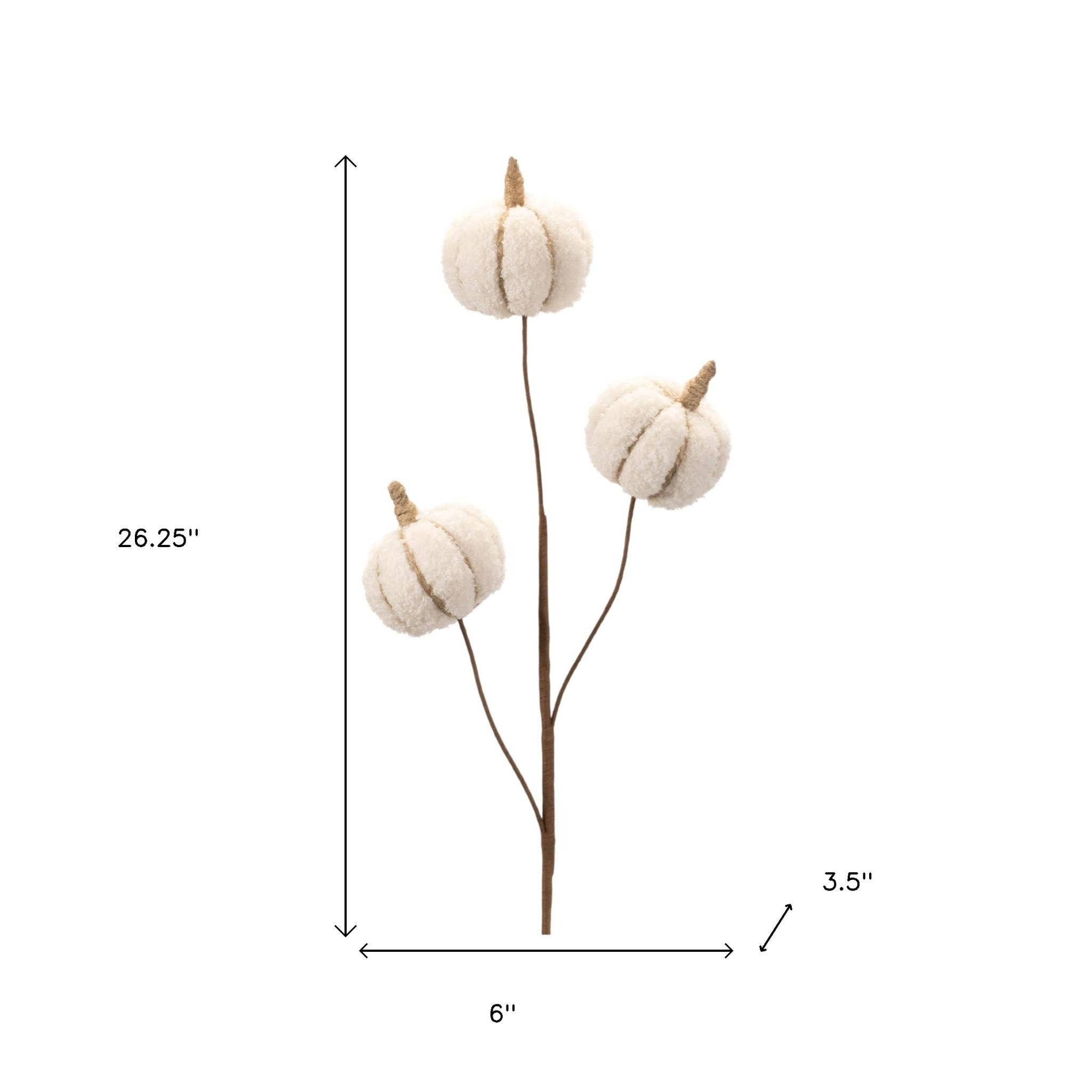 HomeRoots – wholesale Wreath – Six Cream Cream Fall Mini Pumpkins Wreath Sprays2