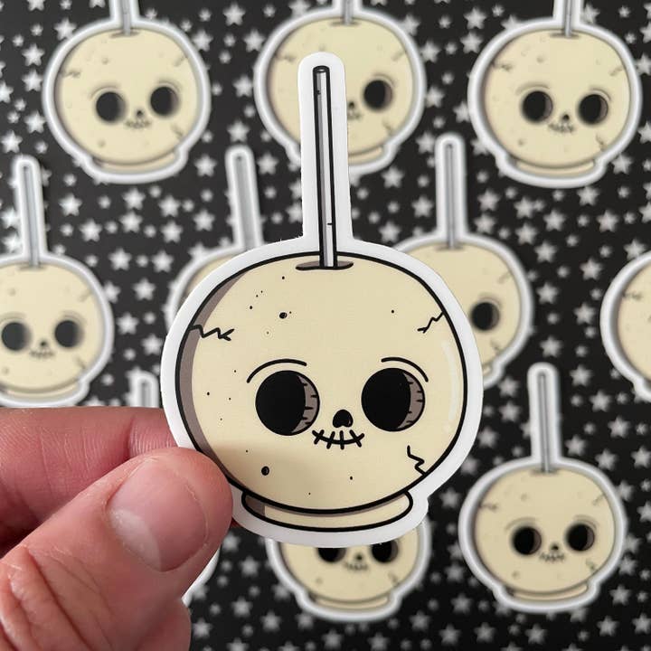 Cute Skull Sticker | Candy Apple Sticker | Fall Sticker | Spooky Sticker for wholesale by Spooky Shake Studios
