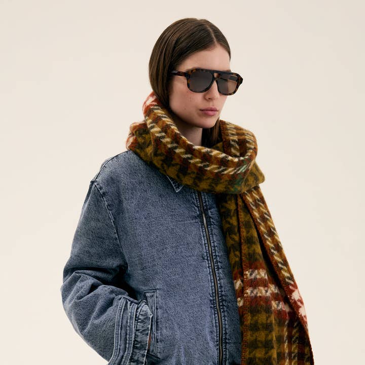 KORA HOUNDSTOOTH SCARF-N65 for wholesale by NALI'