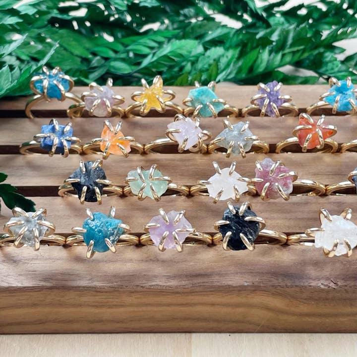 Ewelina Pas Jewelry - Wholesale Single Stone/Solitaire Ring - Gold Rough Nugget Prong Ring19