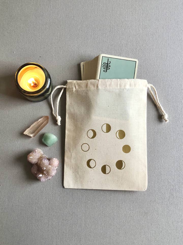 Moon Flow Drawstring Pouch for Tarot Cards and Crystals for wholesale by Wishcraft Goods