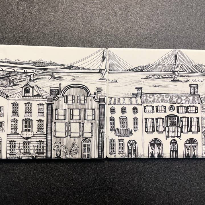 Charleston North Carolina Coaster Set for wholesale by KLoRebel Art Co.