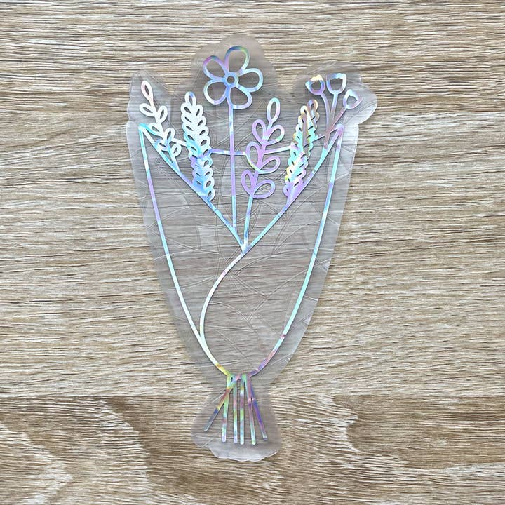 Aufkleber „Wildflower Bouquet Sun Catcher“ für den Großhandel von LaRynn Sticker Co.