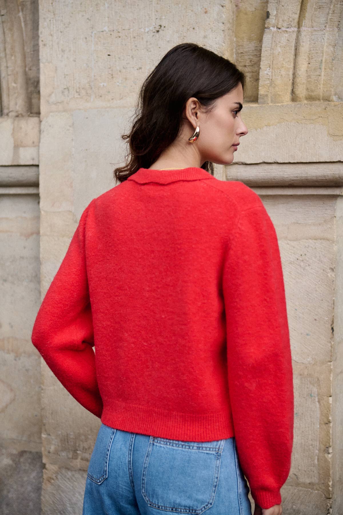 Nathael Paris – Cardigan - Mulher por atacado – Cardigã de alpaca e lã com gola festonada4