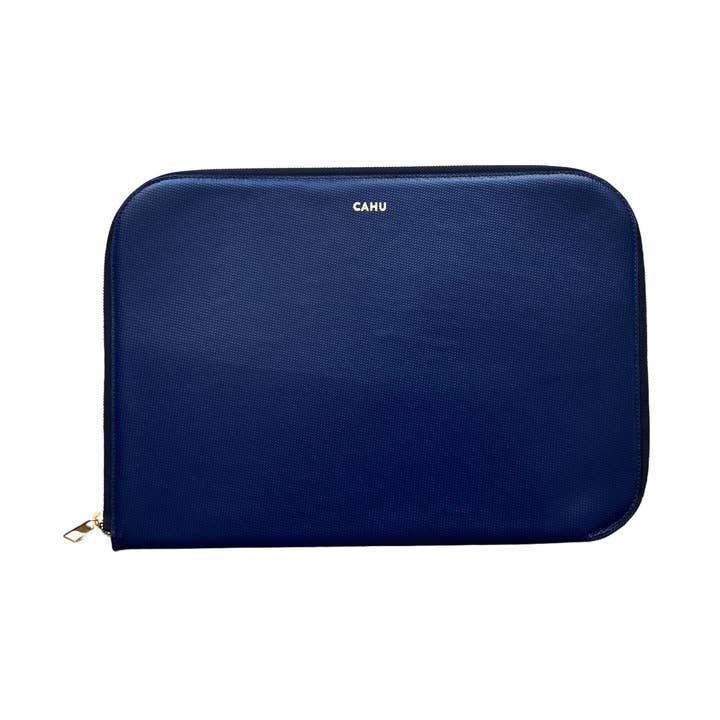 Claude Navy blue clutch for wholesale by Cahu Paris