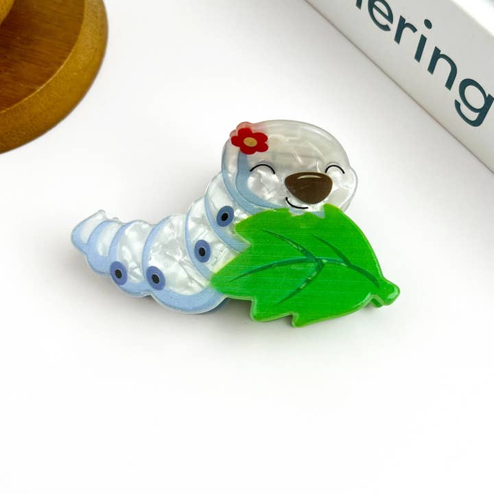 SoapElenGlen - Wholesale Hair Clip - Women's - Cute Silkworm Hair Claw, Animal Hair Clip1