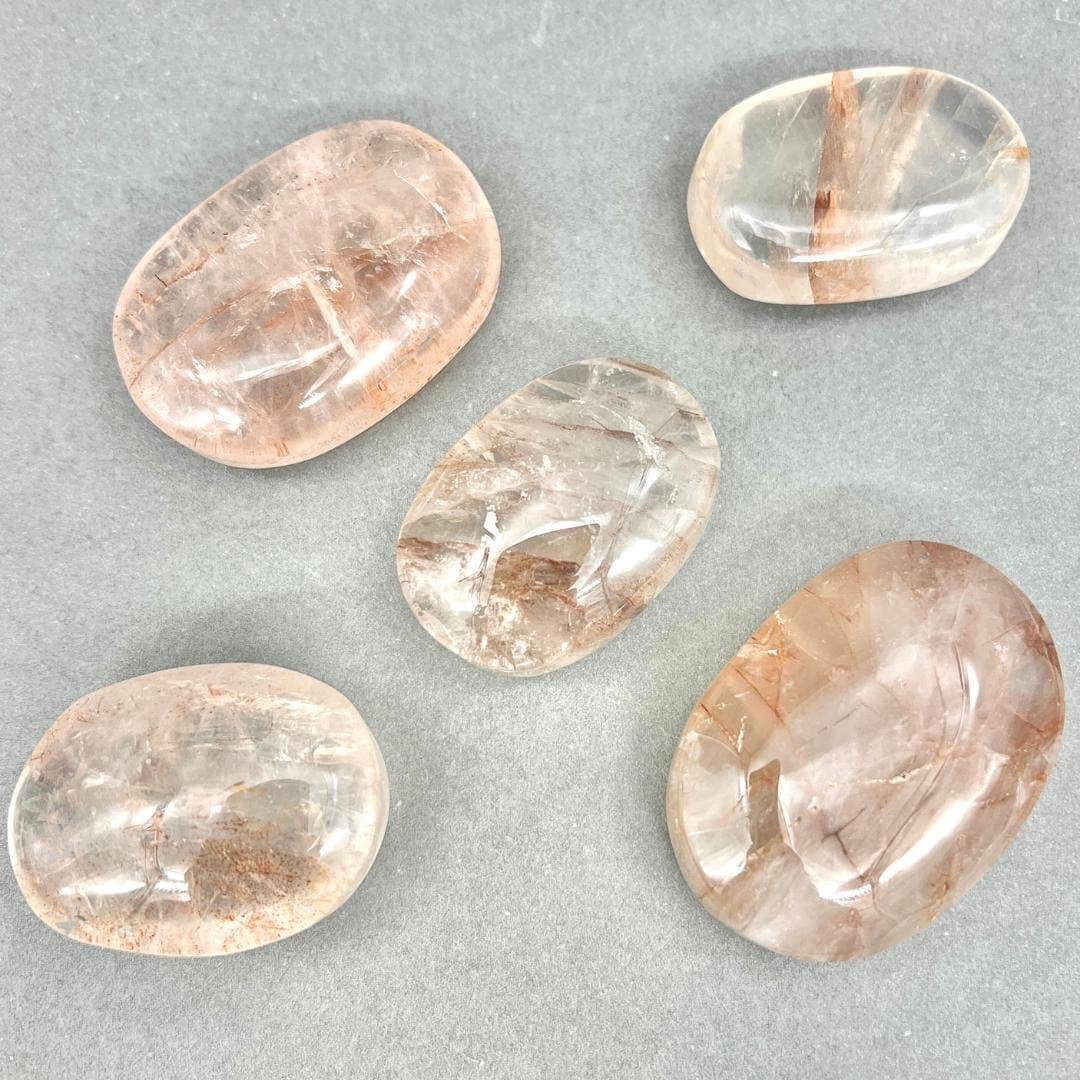 Crystal River Gems LLC - Wholesale Spiritual Stone/Crystal - Fire Quartz Palm Stone (1 Pound)1