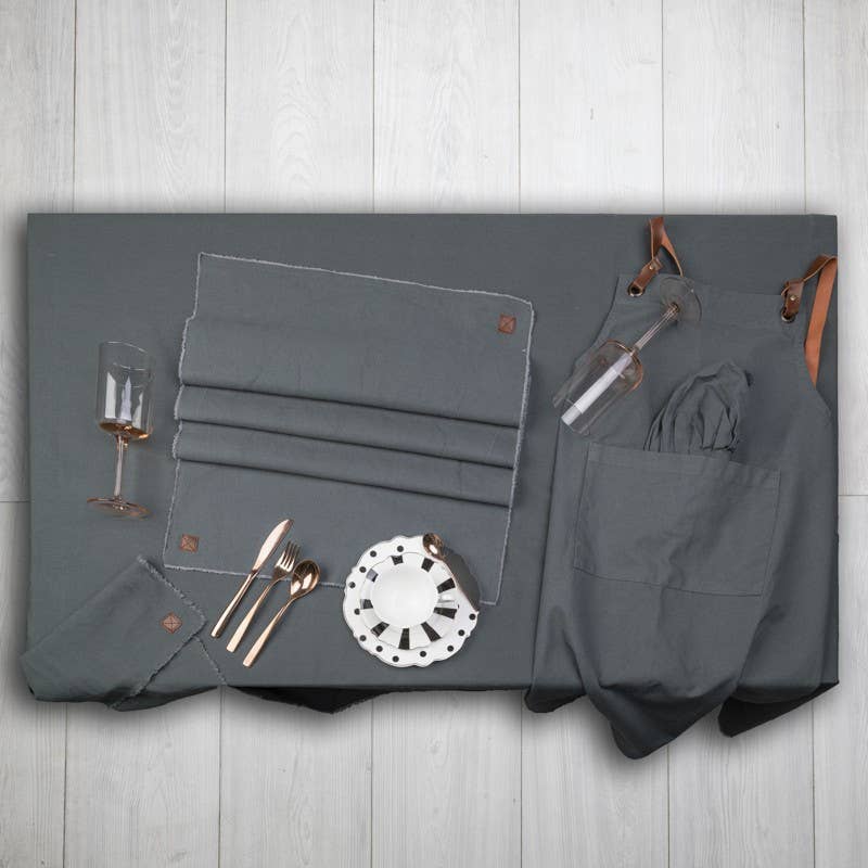 UNOCASADESIGN - Vente Tabliers - Ensemble de tablier de cuisine épais Brenda avec chapeau de chef13