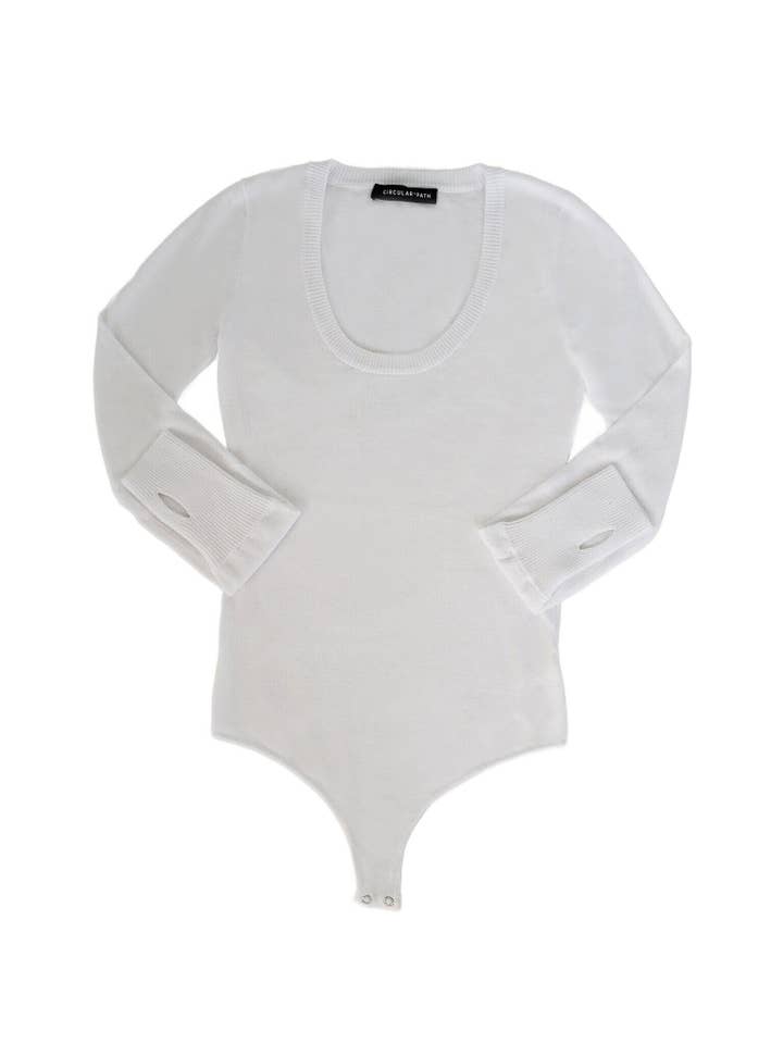 U Neck Long Sleeve Bodysuit for wholesale by CIRCULAR PATH