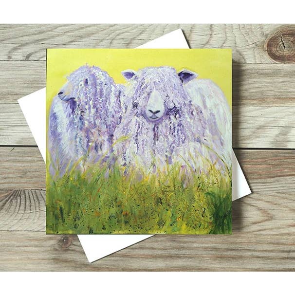 Longwool wenskaart voor dames (handel) voor wholesale door Jane Haigh Country Art