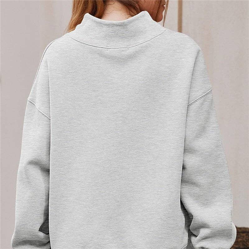 FurDecoration - Wholesale Sweatshirt - Women's - Solid Color High Neck Fleece Sweatshirt3