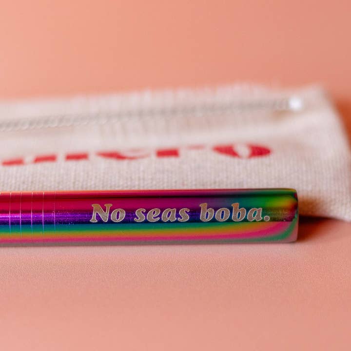 Quiero Prints - Wholesale Drinking Straw - No Seas Boba Metal Straw4