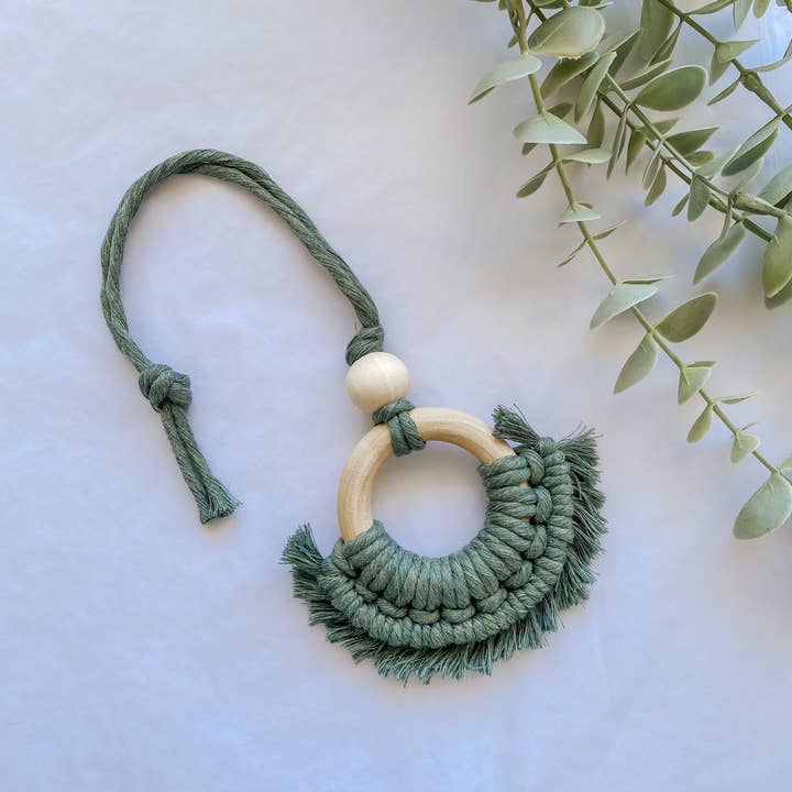 Hawkesbury Handmade - Wholesale Car Decorative Charm - Unisex - Macrame Essential Oils Rear View Mirror Charm4