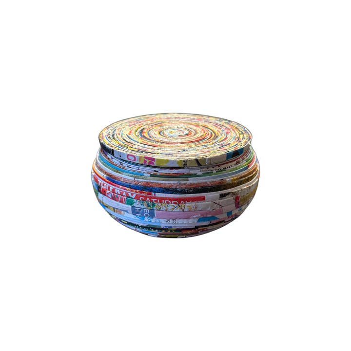The Upcycled Paper Company - Wholesale Decorative Plate/Dish/Bowl - Trinket Bowl with Lid - Recycled Paper1