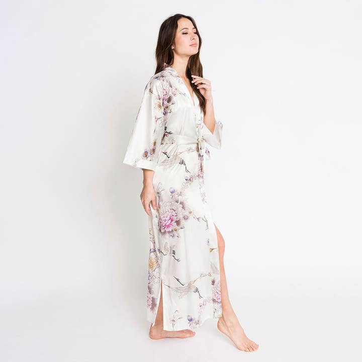 KIM+ONO - Wholesale Robe - Women's - Chrysanthemum & Crane Long Kimono Robe33