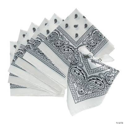 Fun Express - Wholesale Bandana - Unisex - WHITE BANDANAS